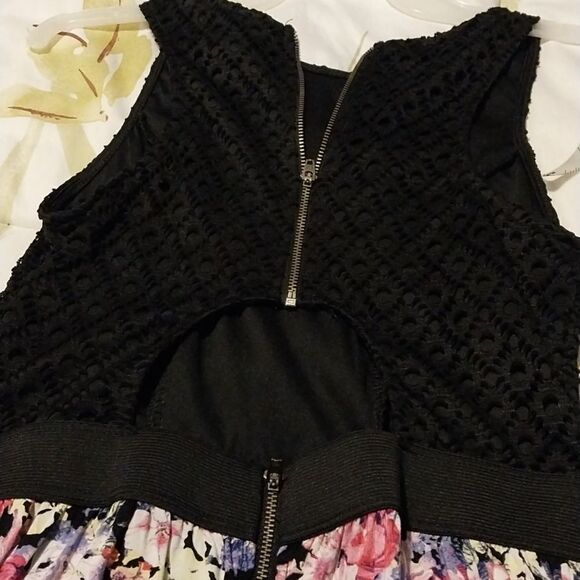 Xhilaration romper Black eyelet tank with elastic waistband Size S/P - Picture 12 of 16